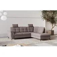 Sit&More Ecksofa SIT & MORE "Zora", grau (taupe), B:244cm H:92cm T:212cm, 90% Polyester 10% Polyamid, Sofas, Ecksofa, wahlweise mit Bettfunktion und Bettkasten