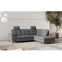 Sit&More Ecksofa SIT & MORE "Zora", grau, B:244cm H:92cm T:212cm, 90% Polyester 10% Polyamid, Sofas, Ecksofa, wahlweise mit Schlaffunktion und Bettkasten