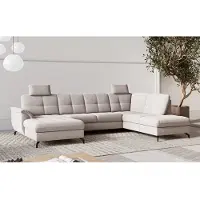 Sit&More Wohnlandschaft SIT & MORE "Zora", grau (elefant), B:319cm H:92cm T:212cm, 100% Polyester, Sofas, Wohnlandschaft, wahlweise mit Bettfunktion und Bettkasten