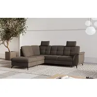 Sit&More Ecksofa SIT & MORE "Zora", braun (espresso), B:244cm H:92cm T:212cm, 90% Polyester 10% Polyamid, Sofas, Ecksofa, wahlweise mit Schlaffunktion und Bettkasten