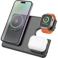 Hoco 3-in-1 induktives Ladegerät kompatibel mit Apple Watch 15W CQ1 schwarz