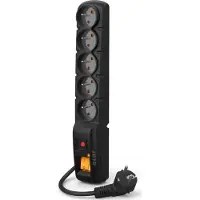 Acar F5 PRO Überspannungsschutzleiste 5 Steckdosen 3 m schwarz (W0093)