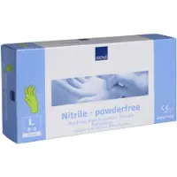 Abena Sensitive Nitril Einweghandschuhe, hellgrün 290743 , 1 Karton = 10 Packungen = 1000 Stück, Größe L