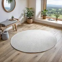 Otto Home Wollteppich "Wolltraum Pur", beige (naturweiß), B:100cm H:10mm L:100cm Ø:100cm, Wolle, Teppiche, Wollteppich, Wendeteppich, handgewebt, Uni Farben, reine Wolle, Wohnzimmer