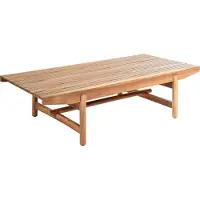 Beliani Garten Loungetisch Hellbraun aus Akazienholz 145 x 79 cm Rechteckig Outdoor Modernes Design Rustikaler Stil Terrasse Balkon