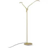 Orion LED-Stehleuchte Cobra, zweiflammig, messing-matt