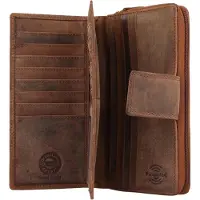 Greenland Nature Leder Geldbörse Monte Long Wallet RFID Brown braun