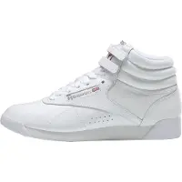 Reebok Sneaker CLASSIC "Freestyle Hi", Damen, Gr. 37, weiß (int, weiß, silber), Leder, Schuhe Sneaker