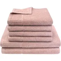 Dyckhoff Handtuch Set "Bridge", rosa (rose), 6 Stk., Walkfrottier, Walkfrottier, Obermaterial: 100% Baumwolle, Handtuch-Sets, Handtuch Set, 4 Handtücher (50x100cm), 2 Duschtücher (70x140cm)