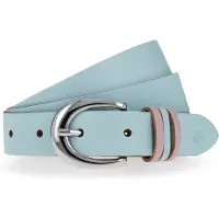Tamaris Ledergürtel , Damen, Gr. 100, blau (light blau), Rindsleder, Gürtel Ledergürtel, mit Dreifach-Schlaufe verziert