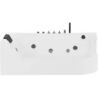 Beliani Whirlpool-Badewanne 170 x 80 cm rechteckig Sichtfenster Farblichttheraphie Modern