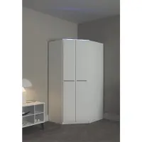 Priess Eckkleiderschrank "Barcelona Kleiderschrank Ecklösung Raumwunder", weiß, B:95cm H:193cm T:95cm, Holzwerkstoff, Schränke, Eckkleiderschrank, in 2 Tiefen Schrank Eckschrank Garderobe