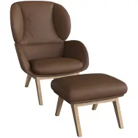 FLEXLUX Ohrensessel "Adria", braun (modern cognac braun), B:78cm H:100cm T:96cm, 100% Echteder, Sessel, Ohrensessel, Stil & Komfort, organische Form, Fuß Eiche