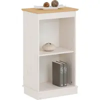 Otto Home Bücherregal "Indra, Standregal, Regal, aus Massivholz", gelb (weiß, honig), B:46cm H:82,6cm T:32cm, Massivholz, Regale, Bücherregal, aus massiver Kiefer, in verscheidenen Höhen, mit FSC