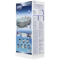 Bestway Power Steel Frame Pool-Set mit Filterpumpe 427 x 250 x 100 cm , grau, oval