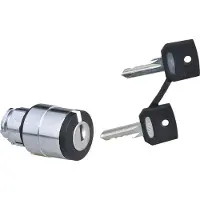 Schneider Electric ZB4BG08 Schlüsselschalter, Frontelement, Harmony XB4, Metall, 22mm, schwarz, 3 Stellungen, Mitte Links rastend
