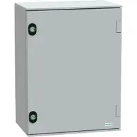 Schneider Electric Electric NSYPLM43BG PanelSeT PLM Polyestergehäuse - Wandmontage, einfache Tür, mit Bakelit-MP H430xB330xT200mm IP66, IK10, RAL 7035