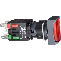 Schneider Electric XB6DF4B5B Leuchtdrucktaster, rot Ø 16, flach, m. Rastung, 24 V, 1S+1Ö