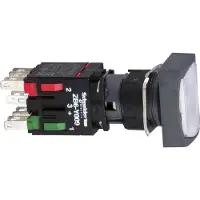 Schneider Electric XB6DF1B5B Leuchtdrucktaster, weiß Ø 16, flach, m. Rastung, 24 V, 1S+1Ö
