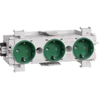 Hager GS30016029 Steckdose 3-fach mit Wago Steck-/Klemmtechnik Frontrastend in minzgrün