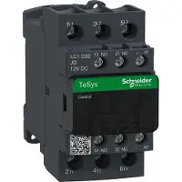 Schneider Electric Schütz,3P,Spl,32A AC3 15KW 1NO1NC 12Vdc