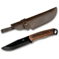 BeaverCraft BSH4 Carbon Steel Bushcraft Knife, Walnut Handle with Leather Sheath, Bushcraft Messer