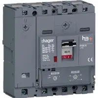 Hager HNS081DC Leistungsschalter h3+ P160 TM ADJ 4P4D N0-100% 80A 40kA CTC