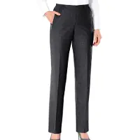 Adelina Webhose , Damen, Gr. 38, Normalgrößen, grau (anthrazit, meliert), 66% Polyester, 32% Viskose, 2% Elasthan, meliert, lang, Hosen Webhose