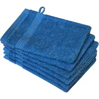 Dyckhoff Waschhandschuh "Planet", blau, B:16cm L:21cm, Walkfrottier, Waschlappen, Waschhandschuh, 450 g/m2, aus reiner Baumwolle, trocknergeeignet