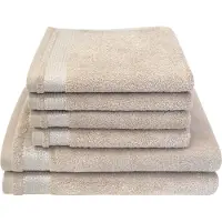 Dyckhoff Handtuch Set "Gloss", beige (natur), 6 Stk., Walkfrottier, Walkfrottier, Obermaterial: 100% Baumwolle, Handtuch-Sets, Handtuch Set, 4 Handtücher (50x100cm), 2 Duschtücher (70x140cm)