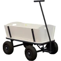 Sunny Billy Beach Wagon Wagen Anthrazit - Blankes Holz - Wagen mit Luftreifen - 94x61x97cm