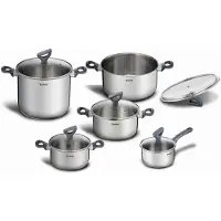 Tefal Daily Cook G712SA55, Edelstahl, Edelstahl, Edelstahl, Grau, Bakelit, Glas