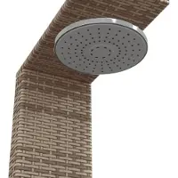 vidaXL Gartendusche Grau 100x100x241,5 cm Poly Rattan Akazienholz