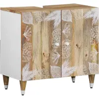 vidaXL Waschbeckenunterschrank 62x33x58 cm Massivholz Mango