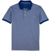 Olymp Poloshirt "Casual" Two-Tone Piqué, Seitenschlitzen im Saum