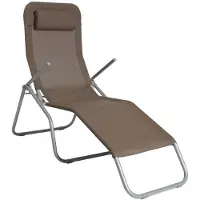 Merxx Gartenliege "XXL", grau (silberfarben, fläche: taupe), Obermaterial: 100% Polyester, Gartenliegen, Gartenliege, Stahl/Textil, inkl. Kopfkissen, Topseller