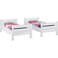 Erst-Holz Teilbares Etagenbett stabil 90x200 Kiefer weiß Nische 100 Zubehör wählbar V-60.16-09WT100Rollrost. Matratzen und Doppelbettkasten inkl.