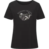 Vivance T-Shirt "mit schimmerndem Frontprint", Damen, Gr. 40/42, schwarz, Jersey, Obermaterial: 100% Baumwolle, bedruckt, bequem normal, Rundhals, Shirts T-Shirt, aus Baumwoll-Qualität
