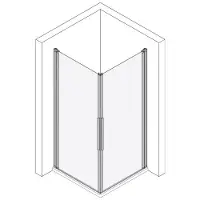 Koralle Eckdusche Pendeltür 1-teilig-Halbteil myDay EPWS rechts 90 865-885x2000mm, VB01709020AA1, Duschkabine: Rahmen: Silber Matt, Glas: ESG
