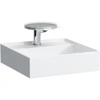 Laufen Kartell Aufsatzwaschtisch, 2 Hahnlöcher, ohne Überlauf, 460x460mm, H8183310008151, Farbe: Weiß