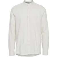 !Solid Langarmhemd SOLID "Langarmhemd SDAllan", Herren, Gr. XL, N-Gr, beige (sanftes weiß), Obermaterial: 58% Leinen LI. 42% Viskose CV., Hemden Langarmhemd