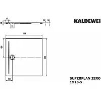 Kaldewei SUPERPLAN ZERO 1516-5, Duschwanne mit Wannenträger extraflach, 80x80cm, 351647982676, Farbe: Schwarz Matt 100 mit Secure Plus
