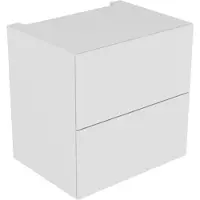 Keuco EDITION 11 Unterschrank, 2 Frontauszüge, 700x700x535mm, 31315300000, Korpus/Front: Weiß Lack Seidenmatt / Weiß Glas
