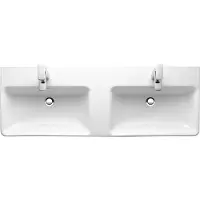 Laufen PRO S Doppelwaschtisch, 1 Hahnloch, mit Überlauf, 1300x460mm, H8149680001041, Farbe: Weiß