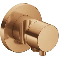 Keuco IXMO Umstellventil UP 2 Verbraucher, Schlauchanschluss, Comfort Griff und Brausehalter, mit Absperrung, Rosette rund, 59557031201, Farbe: Bronze gebürstet