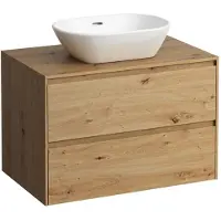 Laufen LANI Schubladenelement, 1 Ausschnitt mittig, 785x495x525mm, H4043111122671, Farbe: Wildeiche