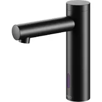Keuco IXMO Elektronik-Waschtischmischer 130 Netzbetrieb, ohne Ablaufgarnitur, Ausladung 124mm, 59512371100, Farbe: Schwarz Matt