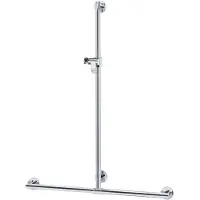 Keuco PLAN Care Haltegriff mit Brausestange, Breite 1182mm, Höhe 1263mm, 34914011111, Farbe: Verchromt