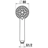 Laufen H3619850823311 Handbrause Stella 80 3F rund 80mm