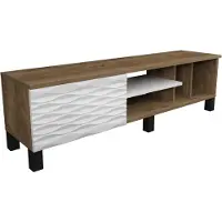 Skye Decor , Olyo - Walnut, White, Fernsehtisch, Nussbaum, 100 % MELAMINBESCHICHTETE SPANPLATTEN, 140 x 35 x 40,3 cm